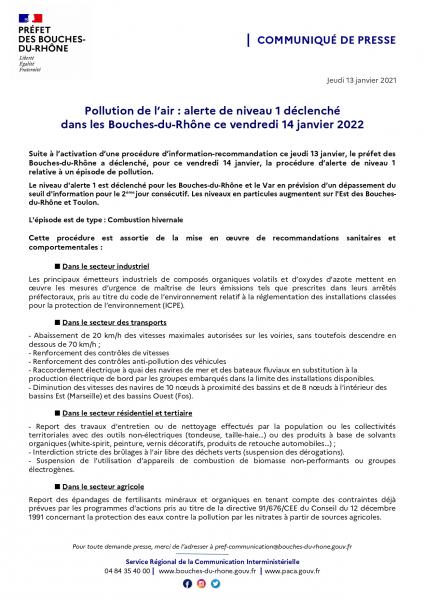 CP Pollution de l’air -niveau 1 - dans les Bouches-du-Rhône ce vendredi 14-01-22_page-0001