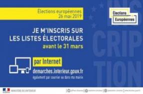 Elections Européennes du 26 mai 2019 : Inscrivez-vous avant le 31 mars !